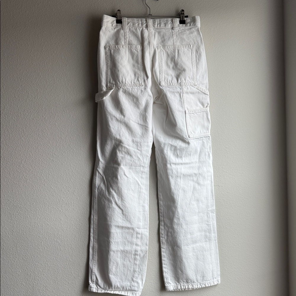 MANGO Carpenter Cargo Jeans White Wide Leg Jeans women’s size 6 US - Picture 4 of 4